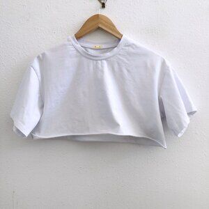 CLEO HARPER Short Sleeves Cropped Top Size Small